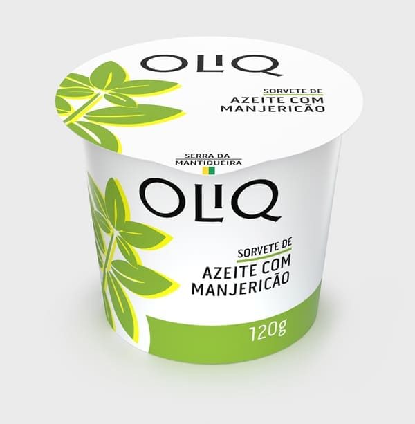 Sorvete OLIQ de Azeite com Manjericão (Vista de Frente)