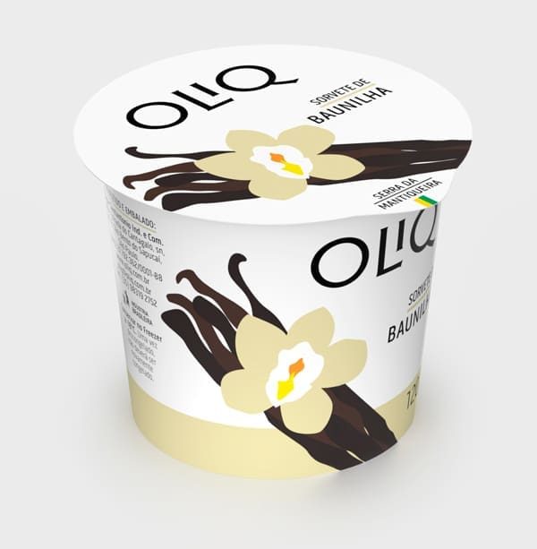 Sorvete OLIQ de Baunilha (Vista a 45º)