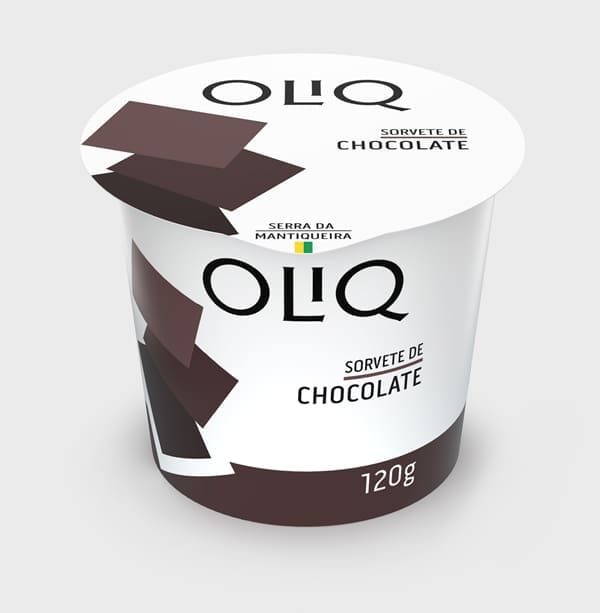 Sorvete OLIQ de Chocolate (Vista de Frente)