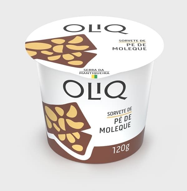 Sorvete OLIQ de Pé de Moleque (Vista de Frente)